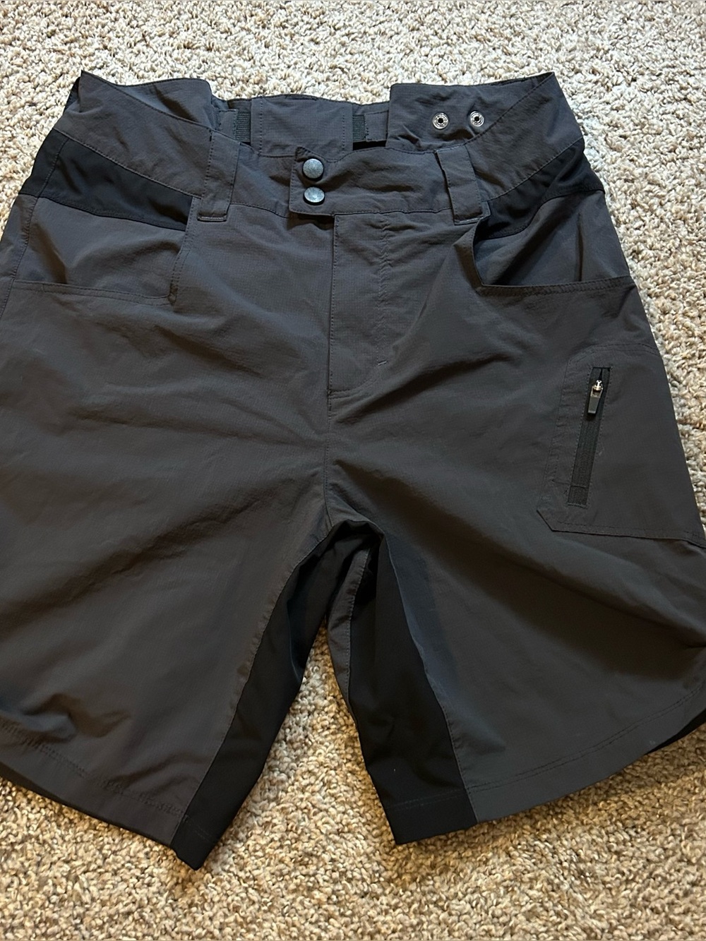 Black and Grey Hiking Cargo Shorts